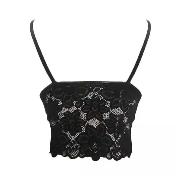 Lace bralette padded black adjustable straps - Picture 3 of 3
